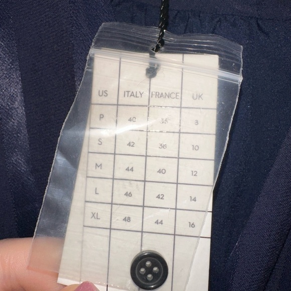 NWT MILLY women’s navy Jordan striped satin faux wrap dress L office formal - Picture 7 of 16